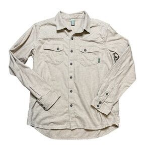 STIO Men's Junction Midweight Flannel Shirt Tan Size Large